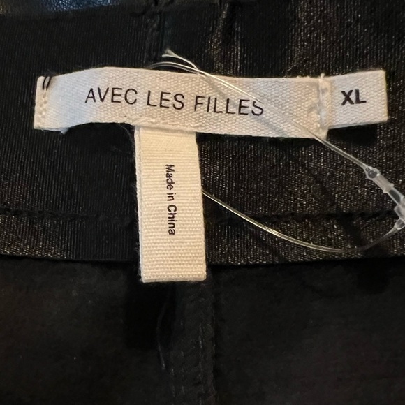 NWOT Avec Les Filles Faux Black Leather Pants - Picture 5 of 6